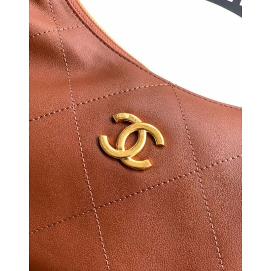 Replica Borsa Hobo Chanel Piccola AS5837 Pelle di Vitello Marrone Imitazioni Replica Borsa Hobo Chanel Piccola AS5837 Pelle di Vitello Marrone