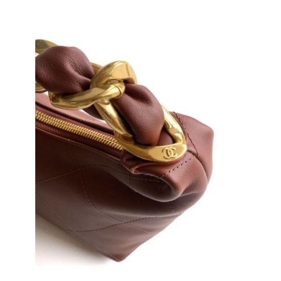 Replica Borsa Hobo Chanel Piccola AS5837 Pelle di Vitello Marrone Imitazioni Replica Borsa Hobo Chanel Piccola AS5837 Pelle di Vitello Marrone