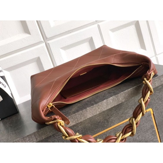 Replica Borsa Hobo Chanel Piccola AS5837 Pelle di Vitello Marrone Imitazioni Replica Borsa Hobo Chanel Piccola AS5837 Pelle di Vitello Marrone