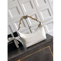 Borse Hobo Chanel Piccola AS5837 Pelle di Vitello Bianca Borse Hobo Chanel Piccola AS5837 Pelle di Vitello Bianca