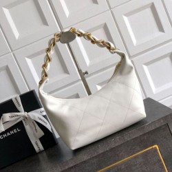 Replica Borse Imitazioni Hobo Chanel Piccola AS5837 Pelle di Vitello Bianca Imitazioni Replica Borse Imitazioni Hobo Chanel Piccola AS5837 Pelle di Vitello Bianca