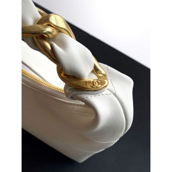 Replica Borse Imitazioni Hobo Chanel Piccola AS5837 Pelle di Vitello Bianca Imitazioni Replica Borse Imitazioni Hobo Chanel Piccola AS5837 Pelle di Vitello Bianca
