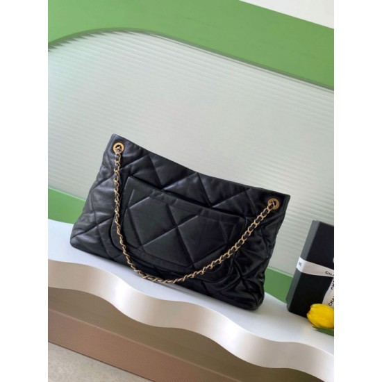 Replica Borsa Shopping Chanel AS5740 Pelle di Agnello Nera Imitazioni Replica Borsa Shopping Chanel AS5740 Pelle di Agnello Nera