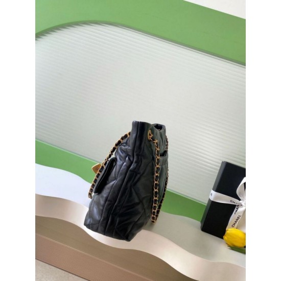 Replica Borsa Shopping Chanel AS5740 Pelle di Agnello Nera Imitazioni Replica Borsa Shopping Chanel AS5740 Pelle di Agnello Nera