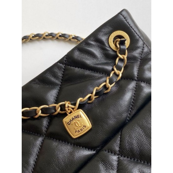 Replica Borsa Shopping Chanel AS5740 Pelle di Agnello Nera Imitazioni Replica Borsa Shopping Chanel AS5740 Pelle di Agnello Nera