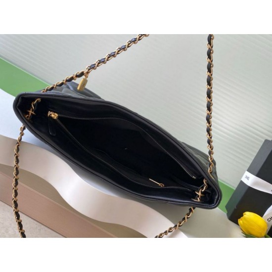 Replica Borsa Shopping Chanel AS5740 Pelle di Agnello Nera Imitazioni Replica Borsa Shopping Chanel AS5740 Pelle di Agnello Nera