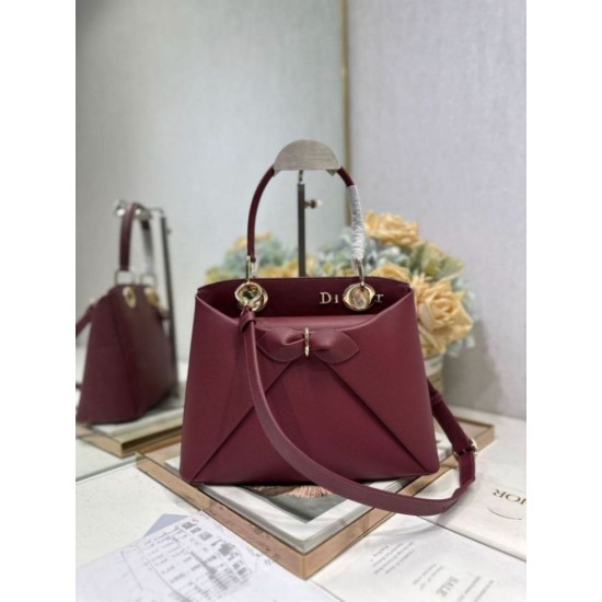 Replica borsa tote Dior CD 26SS fiocco bordeaux Imitazioni Replica borsa tote Dior CD 26SS fiocco bordeaux