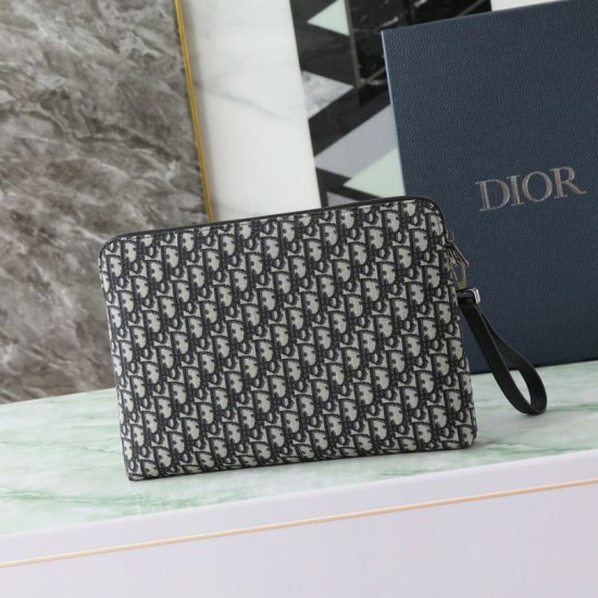 Replica pochette Dior A4 cerniera borsa Dior Oblique nera Imitazioni Replica pochette Dior A4 cerniera borsa Dior Oblique nera