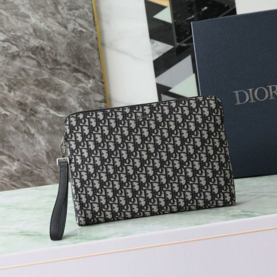 Replica pochette Dior A4 cerniera borsa Dior Oblique nera Imitazioni Replica pochette Dior A4 cerniera borsa Dior Oblique nera