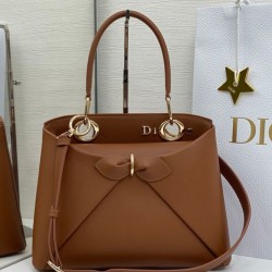 Replica Dior CD 26SS Borse Imitazioni tote con fiocco color caffè
