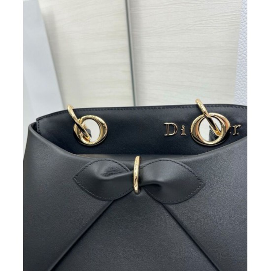 Replica Borse Alta Qualità tote Dior CD 26SS con fiocco Nero Imitazioni Replica Borse Alta Qualità tote Dior CD 26SS con fiocco Nero