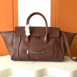 Replica Borsa tote a spalla media Luggage Celine morbida pelle di agnello lucida malva