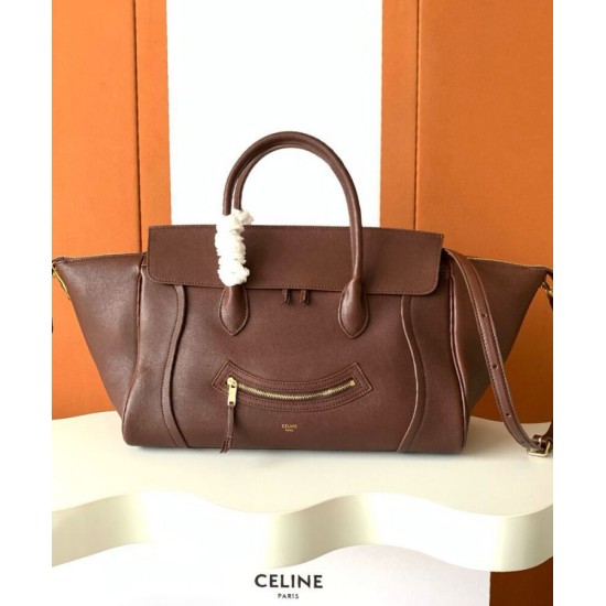Replica Borsa tote a spalla media Luggage Celine morbida pelle di agnello lucida malva Imitazioni Replica Borsa tote a spalla media Luggage Celine morbida pelle di agnello lucida malva