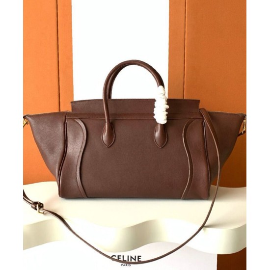 Replica Borsa tote a spalla media Luggage Celine morbida pelle di agnello lucida malva Imitazioni Replica Borsa tote a spalla media Luggage Celine morbida pelle di agnello lucida malva
