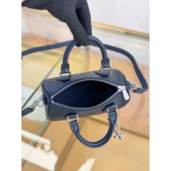 Replica Louis Vuitton Nano Speedy Handbag M26510 Blu scuro Imitazioni Replica Louis Vuitton Nano Speedy Handbag M26510 Blu scuro