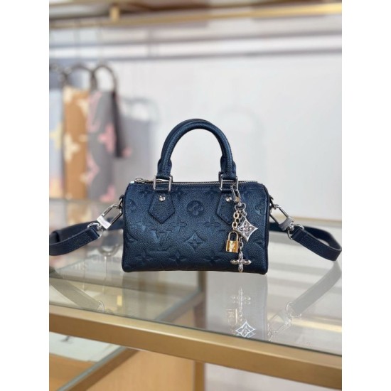 Replica Louis Vuitton Nano Speedy Handbag M26510 Blu scuro Imitazioni Replica Louis Vuitton Nano Speedy Handbag M26510 Blu scuro
