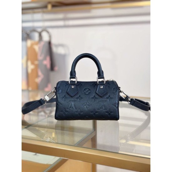 Replica Louis Vuitton Nano Speedy Handbag M26510 Blu scuro Imitazioni Replica Louis Vuitton Nano Speedy Handbag M26510 Blu scuro