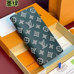 Replica Pari Louis Vuitton M61697 Portafoglio Brazza Monogram Eclipse Verde