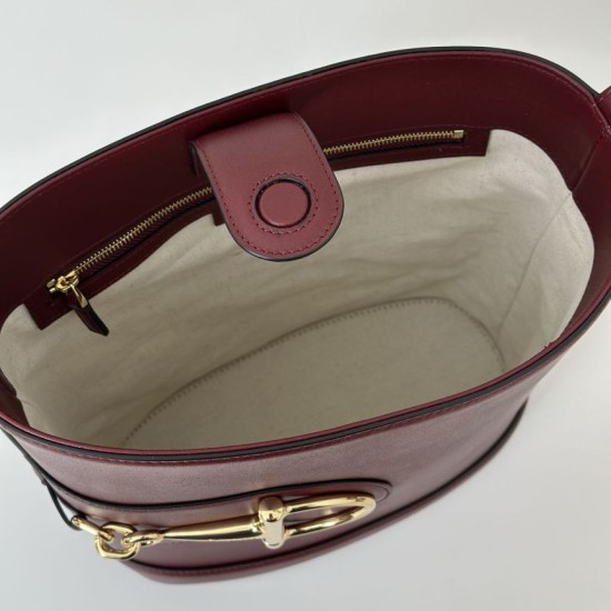 Replica Gucci 833660 Borsa a secchiello piccola Bordeaux Imitazioni Replica Gucci 833660 Borsa a secchiello piccola Bordeaux