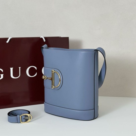 Replica Gucci 833660 Borsa a secchiello piccola Blu Imitazioni Replica Gucci 833660 Borsa a secchiello piccola Blu