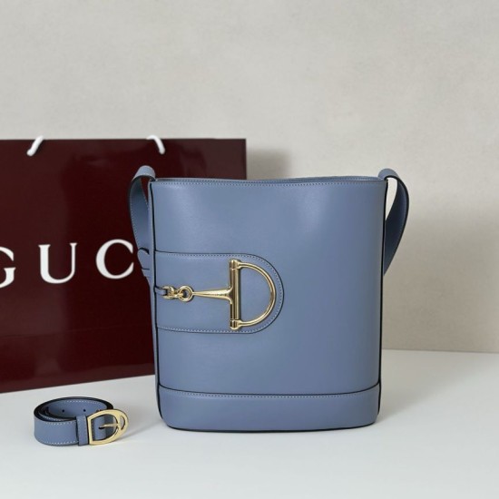 Replica Gucci 833660 Borsa a secchiello piccola Blu Imitazioni Replica Gucci 833660 Borsa a secchiello piccola Blu