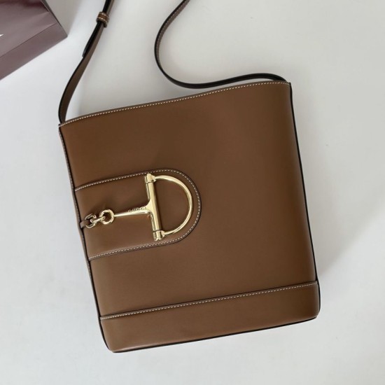 Replica Gucci 833660 Borsa a secchiello piccola Marrone Imitazioni Replica Gucci 833660 Borsa a secchiello piccola Marrone
