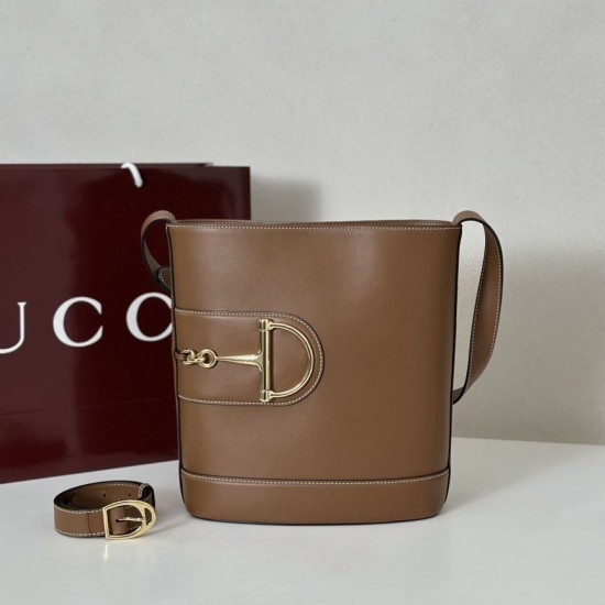 Replica Gucci 833660 Borsa a secchiello piccola Marrone Imitazioni Replica Gucci 833660 Borsa a secchiello piccola Marrone