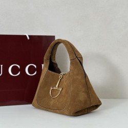 Replica Borsa a mano media Gucci Softbit in pelle scamosciata 837467 Marrone Imitazioni Replica Borsa a mano media Gucci Softbit in pelle scamosciata 837467 Marrone