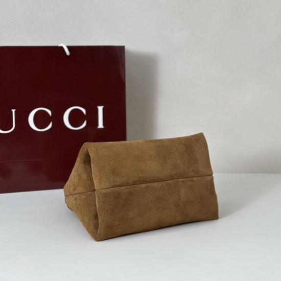 Replica Borsa a mano media Gucci Softbit in pelle scamosciata 837467 Marrone Imitazioni Replica Borsa a mano media Gucci Softbit in pelle scamosciata 837467 Marrone