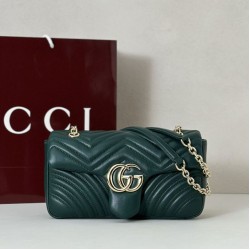 Replica Borsa  1:1 a tracolla media Gucci GG Marmont 837267 verde