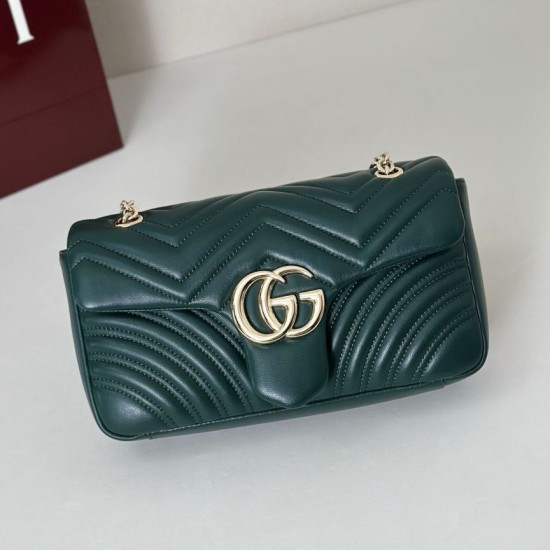 Replica Borsa 1:1 a tracolla media Gucci GG Marmont 837267 verde Imitazioni Replica Borsa 1:1 a tracolla media Gucci GG Marmont 837267 verde