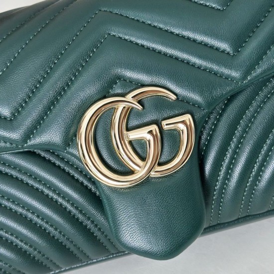 Replica Borsa 1:1 a tracolla media Gucci GG Marmont 837267 verde Imitazioni Replica Borsa 1:1 a tracolla media Gucci GG Marmont 837267 verde