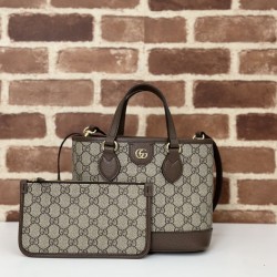 Borsa tote piccola Gucci Ophidia 811716 caffè