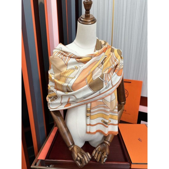 Replica Alta gamma Sciarpa Hermès double face in cashmere dello stesso colore 65x185 arancione Imitazioni Replica Alta gamma Sciarpa Hermès double face in cashmere dello stesso colore 65x185 arancione