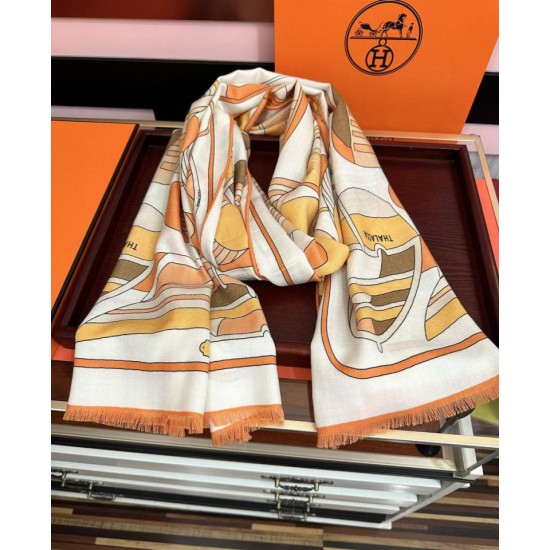 Replica Alta gamma Sciarpa Hermès double face in cashmere dello stesso colore 65x185 arancione Imitazioni Replica Alta gamma Sciarpa Hermès double face in cashmere dello stesso colore 65x185 arancione