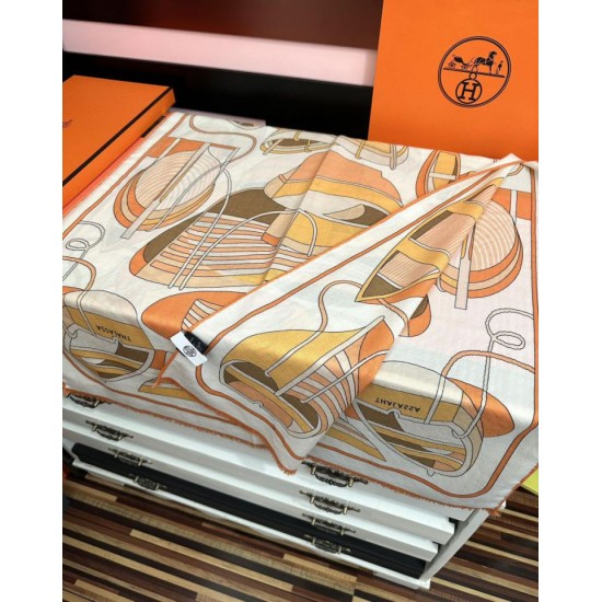 Replica Alta gamma Sciarpa Hermès double face in cashmere dello stesso colore 65x185 arancione Imitazioni Replica Alta gamma Sciarpa Hermès double face in cashmere dello stesso colore 65x185 arancione