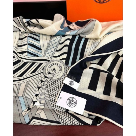 Replica Fazzoletto Hermès in cashmere e seta Ondsdemarch 140 nero Imitazioni Replica Fazzoletto Hermès in cashmere e seta Ondsdemarch 140 nero