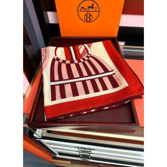 Replica Fazzoletto Hermès in cashmere e seta Ondsdemarch 140 rosso Imitazioni Replica Fazzoletto Hermès in cashmere e seta Ondsdemarch 140 rosso