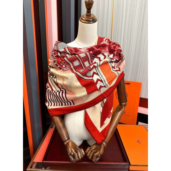 Replica Fazzoletto Hermès in cashmere e seta Ondsdemarch 140 rosso Imitazioni Replica Fazzoletto Hermès in cashmere e seta Ondsdemarch 140 rosso