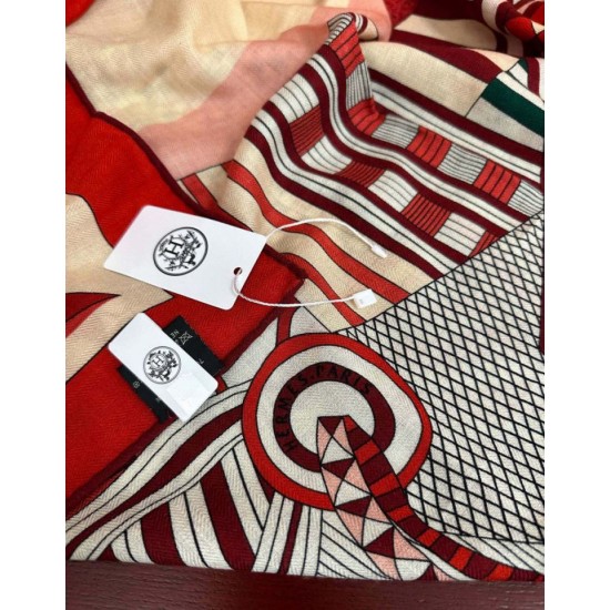 Replica Fazzoletto Hermès in cashmere e seta Ondsdemarch 140 rosso Imitazioni Replica Fazzoletto Hermès in cashmere e seta Ondsdemarch 140 rosso