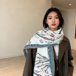 Replica Sciarpa reversibile Hermès in cashmere con motivo a cavallo che salta 140