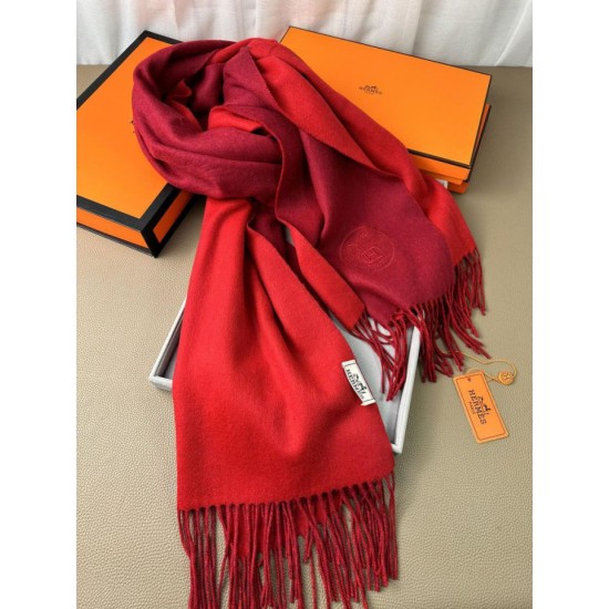 Replica Scialle reversibile classico in cashmere bicolore Hermès 70 x 200 Rosso Imitazioni Replica Scialle reversibile classico in cashmere bicolore Hermès 70 x 200 Rosso
