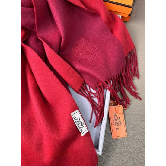 Replica Scialle reversibile classico in cashmere bicolore Hermès 70 x 200 Rosso Imitazioni Replica Scialle reversibile classico in cashmere bicolore Hermès 70 x 200 Rosso