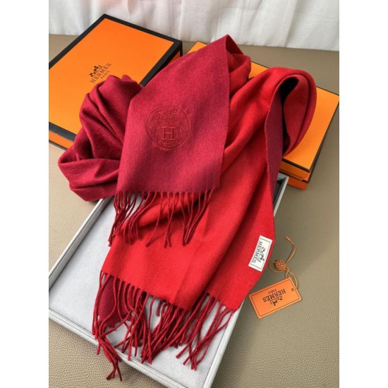 Replica Scialle reversibile classico in cashmere bicolore Hermès 70 x 200 Rosso Imitazioni Replica Scialle reversibile classico in cashmere bicolore Hermès 70 x 200 Rosso