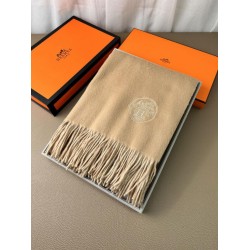 Scialle reversibile classico in cashmere bicolore Hermès 70 x 200 Marrone