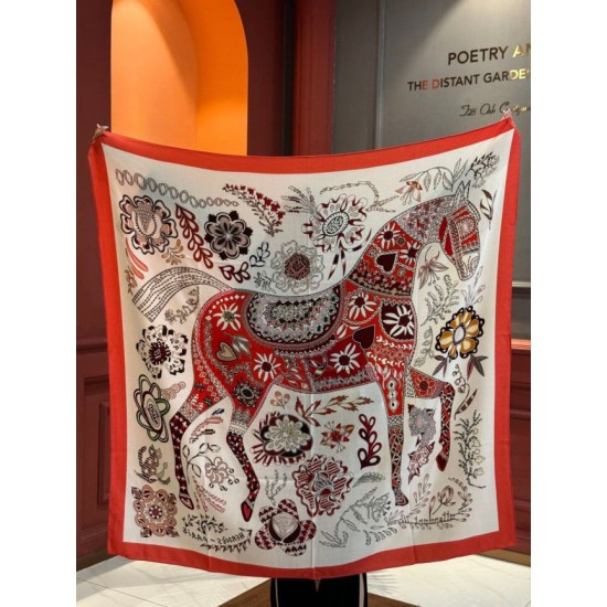 Replica Pari Sciarpa quadrata reversibile in velluto colorato Hermès 140 cm Rosso Imitazioni Replica Pari Sciarpa quadrata reversibile in velluto colorato Hermès 140 cm Rosso
