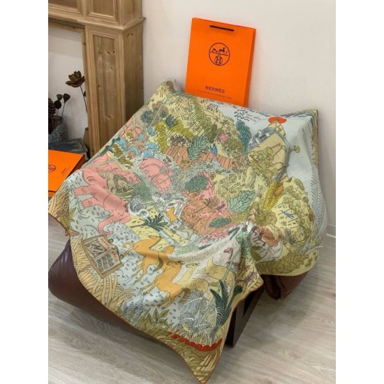 Replica Pari Scialle Hermès Premium in seta e cashmere tono su tono double face 140 03 Imitazioni Replica Pari Scialle Hermès Premium in seta e cashmere tono su tono double face 140 03