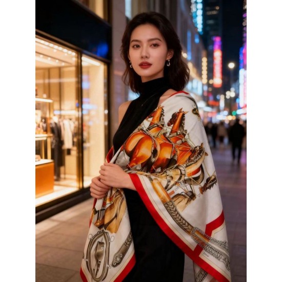 Replica Borsa Scialle Hermès reversibile in velluto tono su tono con finimenti per cavalli stile balestra 135 Rosso Imitazioni Replica Borsa Scialle Hermès reversibile in velluto tono su tono con finimenti per cavalli stile balestra 135 Rosso