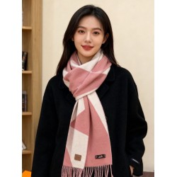 Sciarpa Hermès in cashmere sfumato multicolore da coppia 32 x 190 Rosa