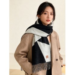 Sciarpa Hermès in cashmere sfumato multicolore da coppia 32 x 190 Nero